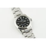ROLEX OYSTER PERPETUAL EXPLORER WRISTWATCH REF. 114270, circular black dial with arabic hour markers