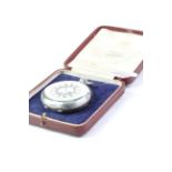 J.W BENSON 925 SILVER POCKET WATCH WITH BOX