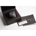 TAG HEUER FORMULA 1 WITH BOX AND PAPERS REFERENCE CAZ1010, black dial with three subsidiary dials,