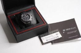 TAG HEUER FORMULA 1 WITH BOX AND PAPERS REFERENCE CAZ1010, black dial with three subsidiary dials,