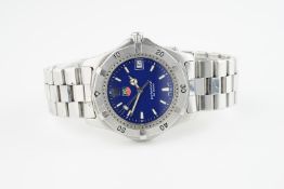 GENTLEMENS TAG HEUER PROFESSIONAL WRISTWATCH, circular blue dial with hour markers and hands, 40mm