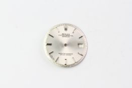 ROLEX DATEJUST DIAL, pie pan, silver dial, date aperture