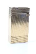 1950S DUNHILL BROAD BOY CIGARETTE LIGHTER, gold plated pin stripe case, signed with Patent number