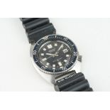 SEIKO AUTOMATIC DATE DIVER WRISTWATCH REF. 6105-8000, circular black dial with block hour markers