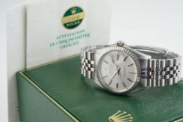 GENTLEMENS ROLEX OYSTER PERPETUAL DATEJUST WRISTWATCH W/ BOX GUARANTEE FULL SET REF. 16030 CIRCA