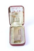9CT SOLID DUNHILL ROLLAGAS CIRCA 1964, WITH BOX AND PAPERWORK, signed and hallmarked, working