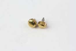 2X ROLEX CROWNS, gold with stems, for references 16808, 1680, 16818