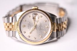 ROLEX DATEJUST STEEL AND GOLD JUBILEE DIAMOND DIAL 16223