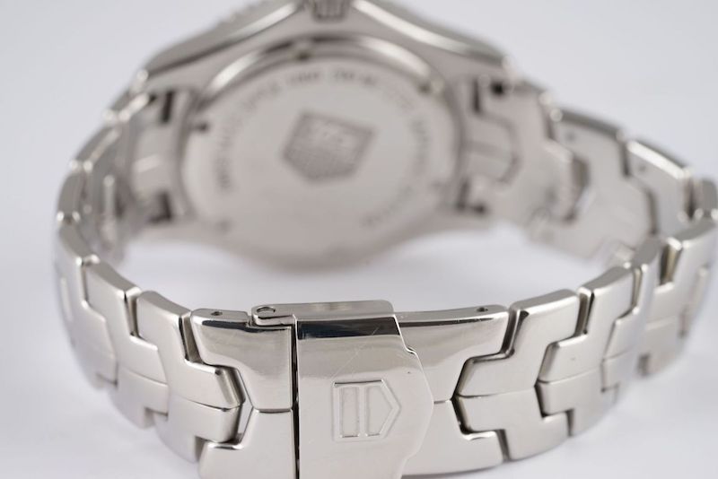 GENTLEMENS TAG HEUER LINK DATE WRISTWATCH, circular two tone dial with applied silver hour markers - Image 2 of 2