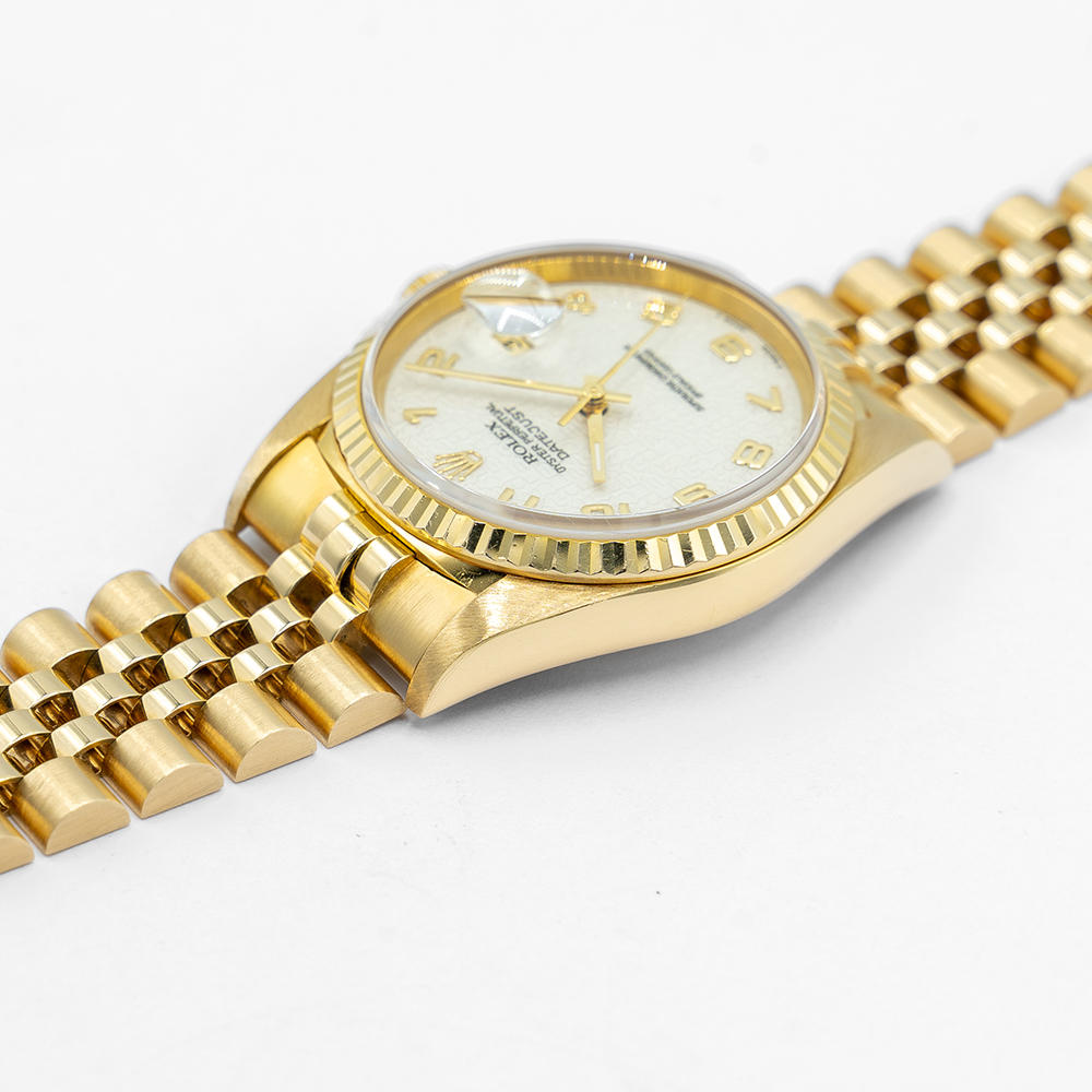 GENTLEMAN'S RARE ROLEX DATEJUST "JUBILEE DIAL" 18CT YELLOW GOLD, REF. 16238, APRIL 1997 COMPLETE SET - Image 9 of 9