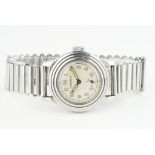 RARE GENTLEMENS LONGINES STEPPED WRISTWATCH CIRCA 1937, circular off white dial with arabic