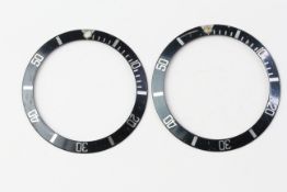 2X ROLEX BEZEL INSERTS, black, for references 16610, 16800, 16660