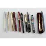 Group of 10 Vintage pens and pencils