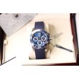 LONGINES HYDROCONQUEST CHRONOGRAPH AUTOMATIC WITH BOX AND PAPERS 2021, circular sunburst blue dial