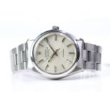VINTAGE ROLEX AIR KING REFERENCE 5500 CIRCA 1980, silver dial with baton hour markers, minute track,