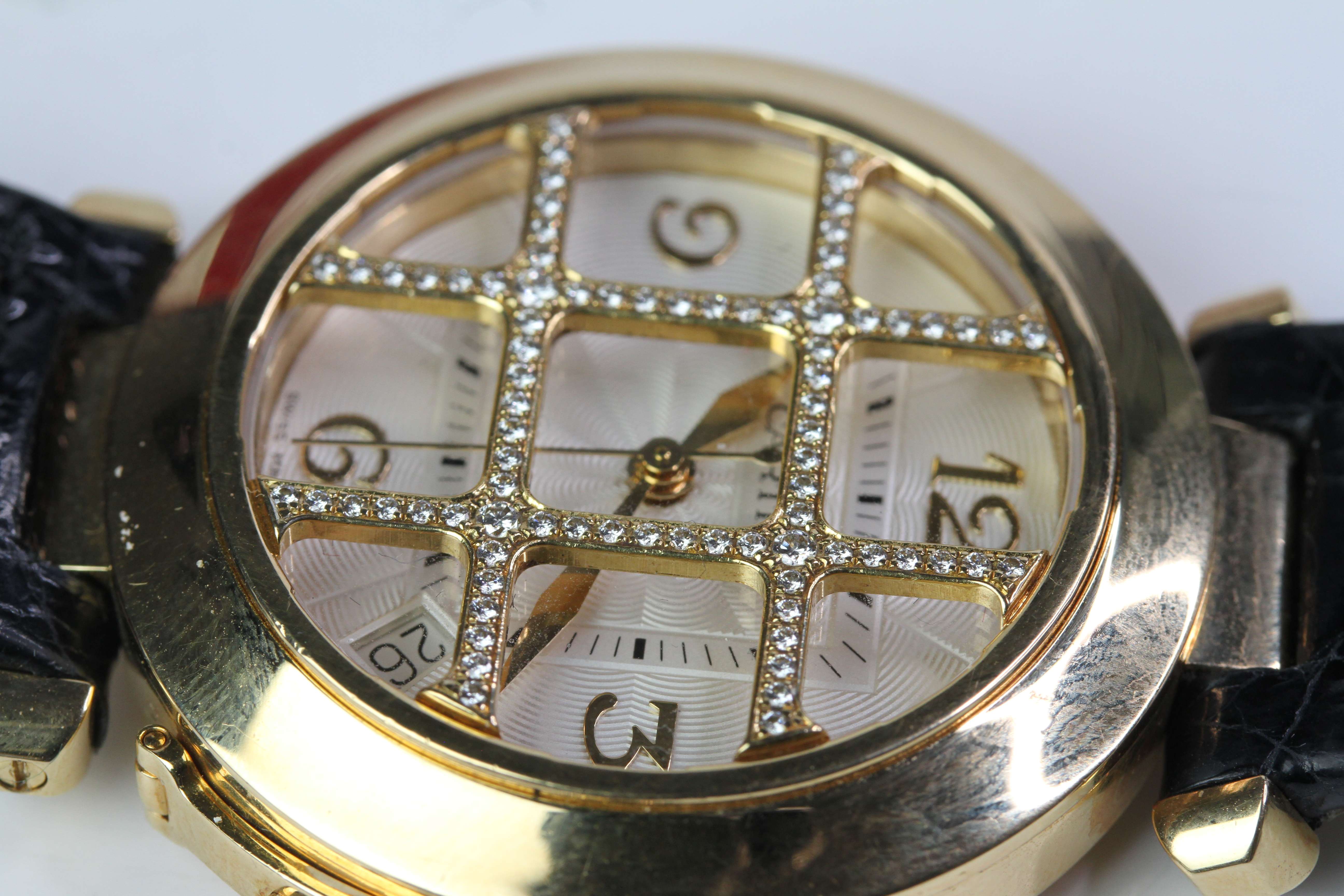 18CT CARTIER PASHA DIAMOND GRILL DIAL WITH BOX REFERENCE 2507 - Image 6 of 6