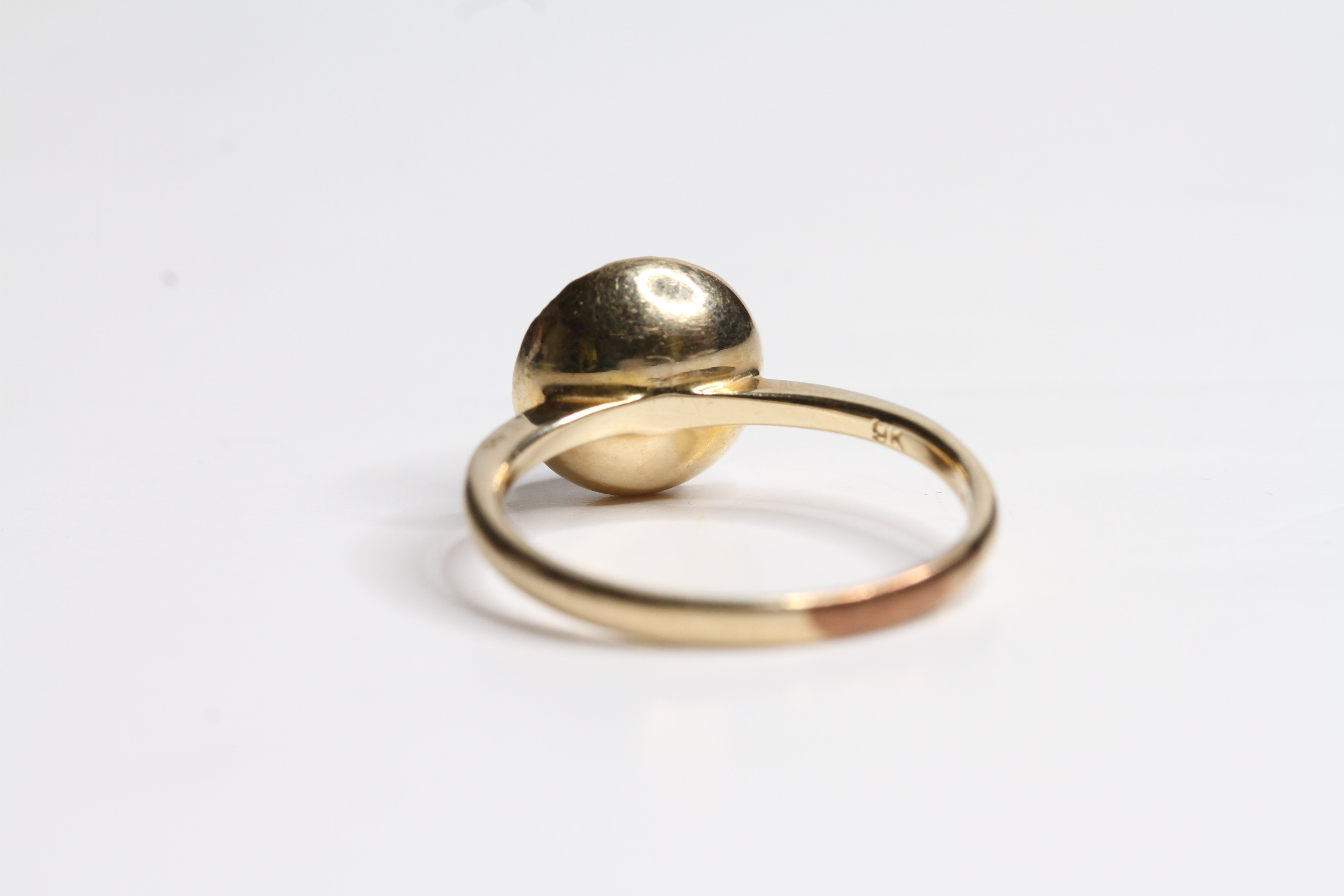 9ct Gold vintage pearl solitaire ring (2.7g) - Image 3 of 3