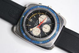 VINTAGE FAVRE-LEUBA SEA SKY DIVE WATCH, circular sunburst blue dial with three white subsidiary