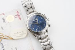 OMEGA SPEEDMASTER TRIPLE CALENDAR AUTOMATIC CHRONOGRAPH W/ GUARANTEE CARD REF. 35238000, circular