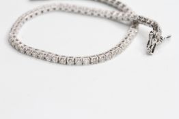 18WG diamond line bracelet 3ct