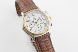 EBEL EL PRIMERO 1911 STEEL & GOLD AUTOMATIC CHRONOGRAPH WRISTWATCH REF. 1134901, circular white