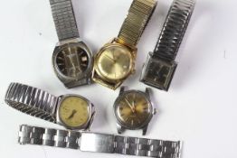 GROUP OF 5 WATCHES INCLUDING SEIKO SILVER ANGEL AND MORE