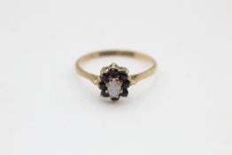 9ct Gold Sapphire & Opal Halo Ring (1.6g)