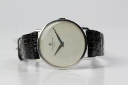 VINTAGE 18CT VACHERON & CONSTANTIN PATRIMONY REFERENCE 7811, brushed silver coloured dial, 33mm 18ct