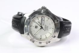 TAG HEUER AQUARACER CALIBRE 5 AUTOMATIC REFERENCE WAF2011, silver dial,rotating outer bezel,