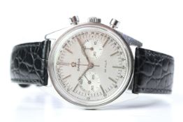 RARE OMEGA DE VILLE CHRONOGRAPH REFERENCE 145.017 CIRCA 1969, silvered dial with baton hour markers,