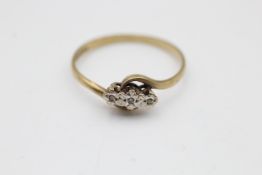 9ct Gold Diamond Three Stone Ring (1.5g)