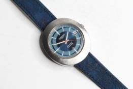 VINTAGE LONGINES ADMIRAL AUTOMATIC, two tone blue dial, date aperture, stainless steel cushion