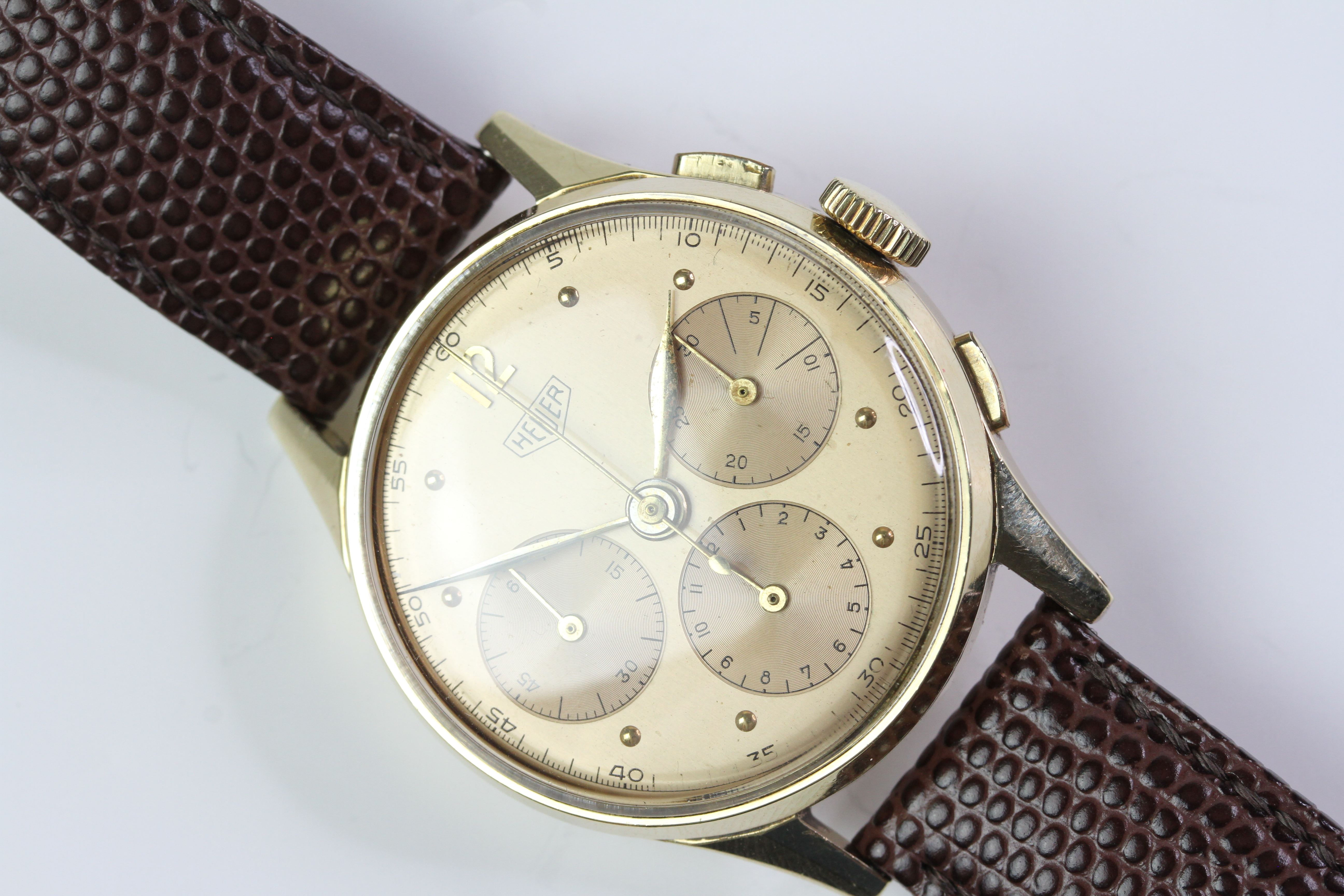 VINTAGE 14CT HEUER CHRONOGRAPH - Image 2 of 7