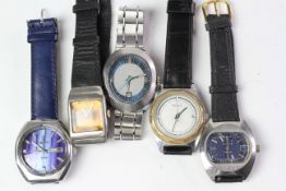 GROUP OF 5 WATCHES INCLUDING A ROTARY AND MORE