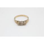 9ct Gold Diamond Three Stone Ring (1.7g)