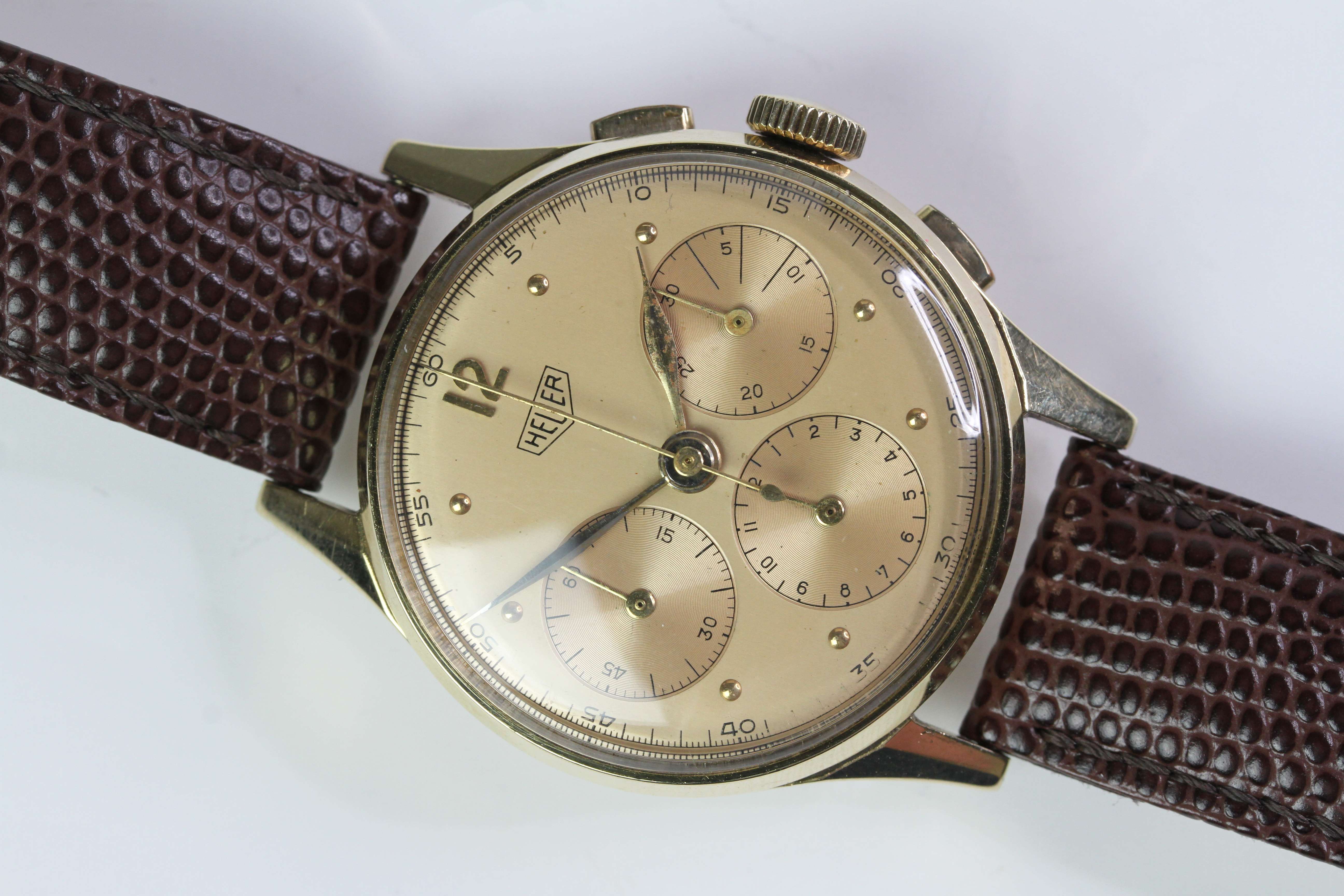 VINTAGE 14CT HEUER CHRONOGRAPH