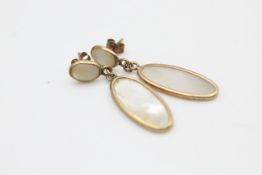 9ct Gold Mop Drop Earrings (1.9g)