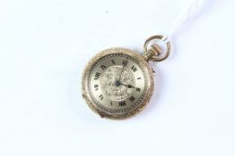 18ct Gold Pocket Watch with enamel back