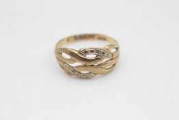 9ct Gold Diamond Openwork Dress Ring (2.2g)