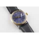 ROLEX OYSTER PERPETUAL DATEJUST STEEL & GOLD WRISTWATCH REF. 1601 CIRCA 1968, circular blue dial