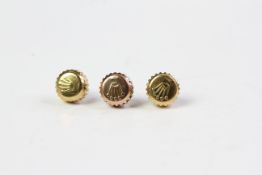 3x Rolex Date Just Crowns, 2x Gold 1x Rose approximately 6mm