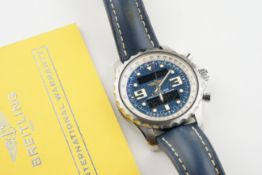 BREITLING CHRONOSPACE DIGITAL/ANALOG CHRONOMETER WRISTWATCH W/ BOX & GUARANTEE PAPERS REF. A78365