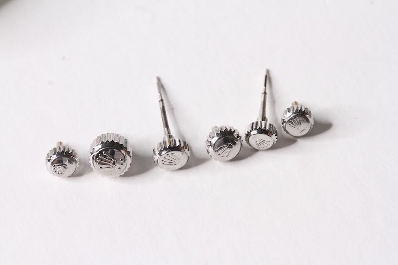 6x Rolex crowns, 2x with stems, 5mm / 5mm / 6mm / 5mm with stem / 6mm with stem / 7mm Coronet and - Image 4 of 6