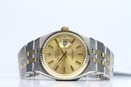 ROLEX DATEJUST OYSTER QUARTZ REFERENCE 17013 CIRCA 1979/80 WITH PAPERS, champagne dial with baton