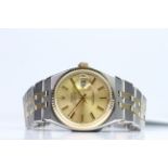 ROLEX DATEJUST OYSTER QUARTZ REFERENCE 17013 CIRCA 1979/80 WITH PAPERS, champagne dial with baton