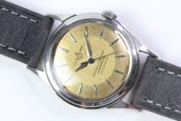 1950s Ulysse Nardin Chronometer Bidynator Automatic watch Stainless Steel case, Aged dial with baton