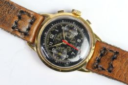 VINTAGE MOERIS ENAMEL DIAL GOLD PLATED CHRONOGRAPH