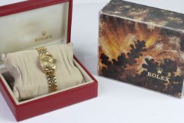 18CT LADIES ROLEX OYSTER PERPETUAL WITH BOX 6917 CIRCA 1982