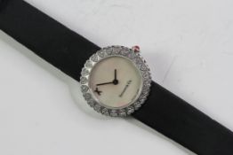 LADIES 18CT TIFFANY & CO KISS PICASSO QUARTZ WATCH, circular mother of pearl dial, diamond heart