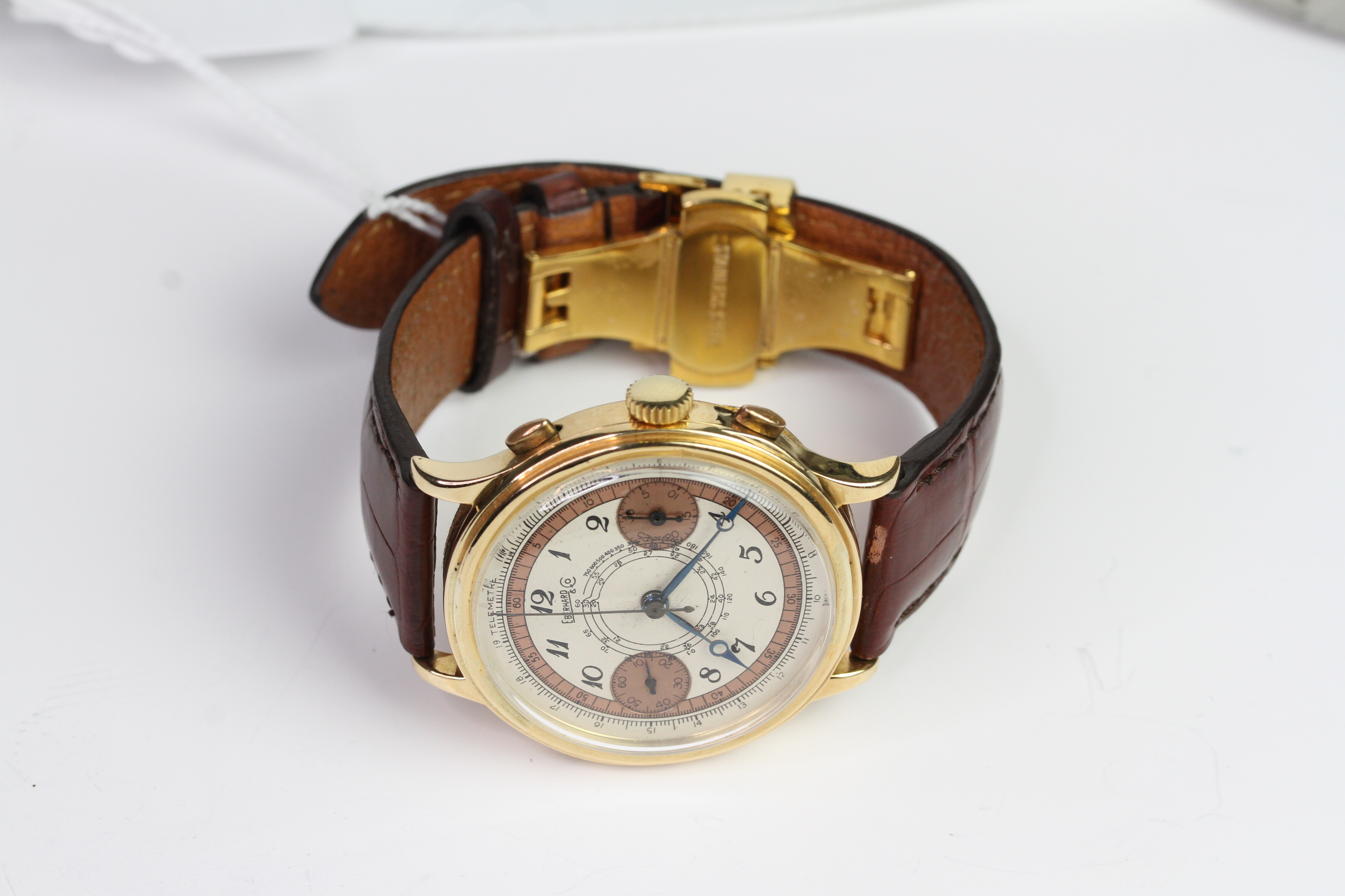 18CT EBERHARD & CO CHRONOGRAPH V65 CIRCA 1940s - Image 4 of 8